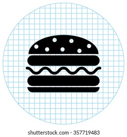 burger  - black vector icon