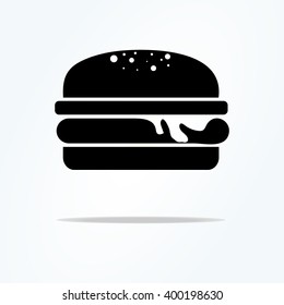 burger - black vector icon