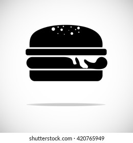 burger - black vector icon