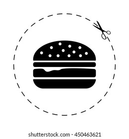 burger -  black vector icon