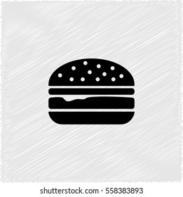 burger -  black vector icon
