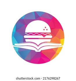 Burger book logo design vector. Books and Burger Cafe Logo Isolated Vector