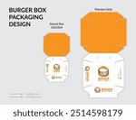 Burger Box Design, Burger Box Packaging Template Design, Burger Box Die Cut Line, Ready For Print.