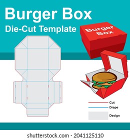 Burger Box With Die-Cut Template