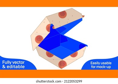 Dosierungsvorlage für Burger-Box-Pakete, Vorlage für Schnellheber-Box-Verpackungen und 3D-Box