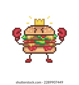 Burger boxer, pixel art meme