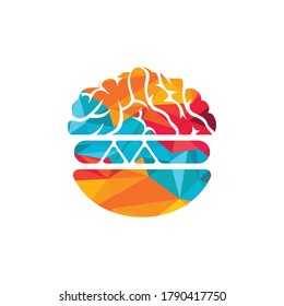 Burger Brain Vector Logo Design Template. Fast Food Cafe Logo Design.