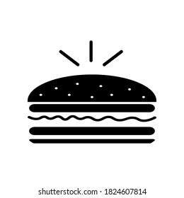 burger bun icon with design vector illustration.