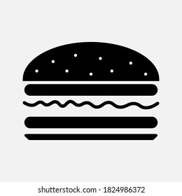 burger bun icon with design vector illustration.