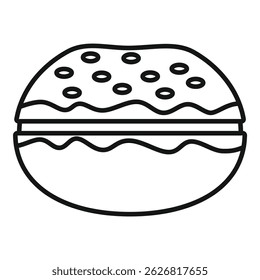 Icono de bollo de hamburguesa que representa restaurantes de comida rápida y comida para llevar