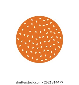burger bun with sesame seed and blank background