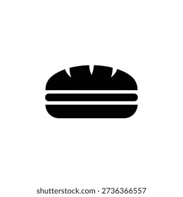 Burger bun, wheat bread, sandwich, bakery food icon, snack