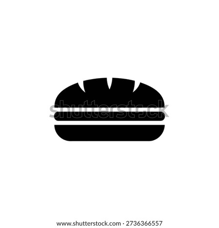 Burger bun, wheat bread, sandwich, bakery food icon, snack
