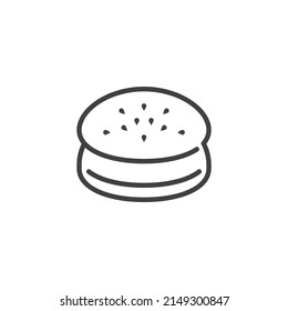 Burger Buns Line Icon Linear Style Stock Vector (Royalty Free ...