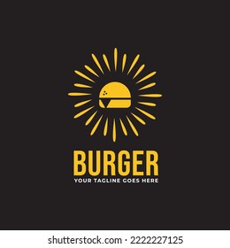 Café hamburguesa. Logo de la hamburguesa, emblema, etiqueta