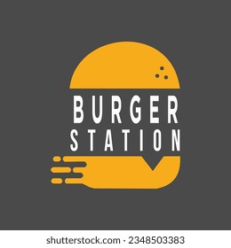 Burger cafe. Burger logo, emblem, label