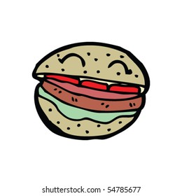 caricatura de hamburguesa