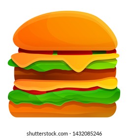 burger cartoon icon, vector illustration