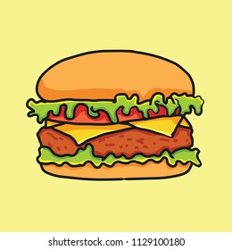 Burger cartoon illustration