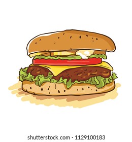 Burger cartoon illustration