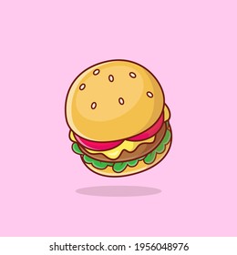 Burger cartoon illustration free vector