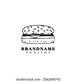 burger cartoon logo icon design template black modern isolated vector