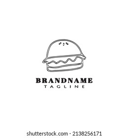 burger cartoon logo icon design template black modern isolated vector