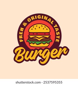 Burger Cartoon Logo, Spesific for Fast Food Brand