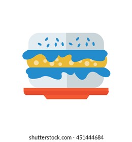 burger cartoon on dish 