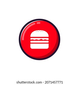 Burger cartoon style logo illustration. Fast food logo on white background