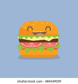 burger cartoon vector