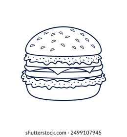 Burger cartoon vector art Illustration