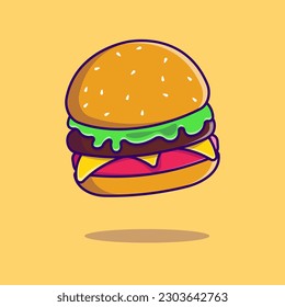 Burger Cartoon Vector Icons Illustration. Flat Cartoon Concept. Suitable for any creative project.