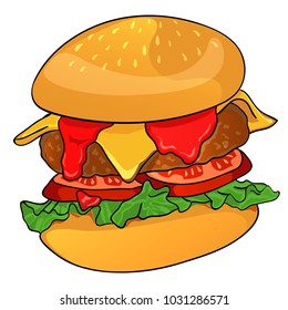 Burger cartoon vector illustration