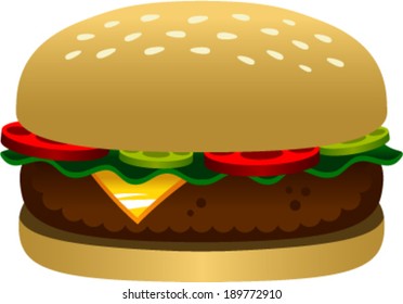 Burger cartoon vector illustration