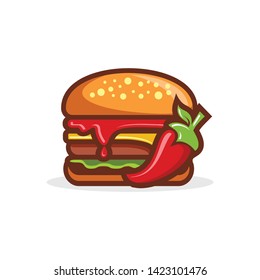 Burger cartoon vector template illustration
