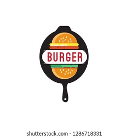 burger in cast iron pan logo 