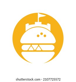 Burger castle vector logo design. Fort burgher logo design.	