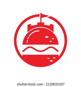 Burger castle vector logo design. Fort burgher logo design.	