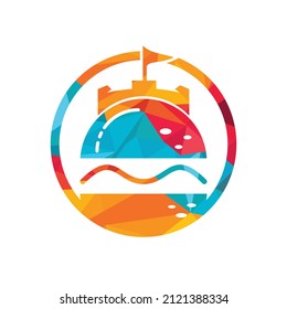 Burger castle vector logo design. Fort burgher logo design.	