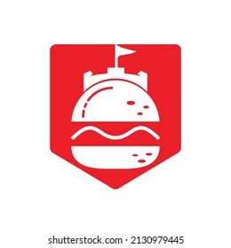 Burger castle vector logo design. Fort burgher logo design.	