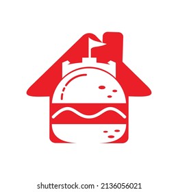 Burger castle vector logo design. Fort burgher logo design.	