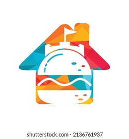 Diseño del logo vectorial del castillo de hamburguesas. Diseño del logo de Fort Burgher.	