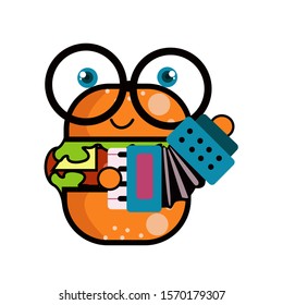 Burger Character Cute Cartoon With Acoustic Piano Vector Template Design Illustration