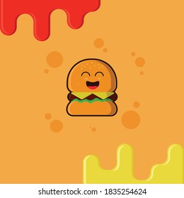 Ilustración de vectores de corte de caracteres de hamburguesa
