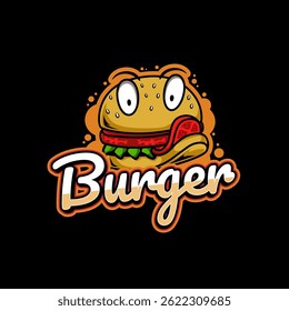 Burger character illustration logo for burger business and fast food