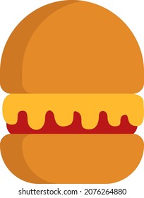 Burger with cheese, illustration, vector, on a white background.