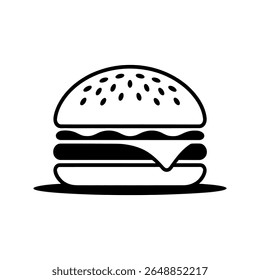 Burger com queijo e alface no fundo branco