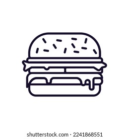 burger cheese outline food icon
