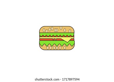 Burger mit Vektorillustration von Käse 
